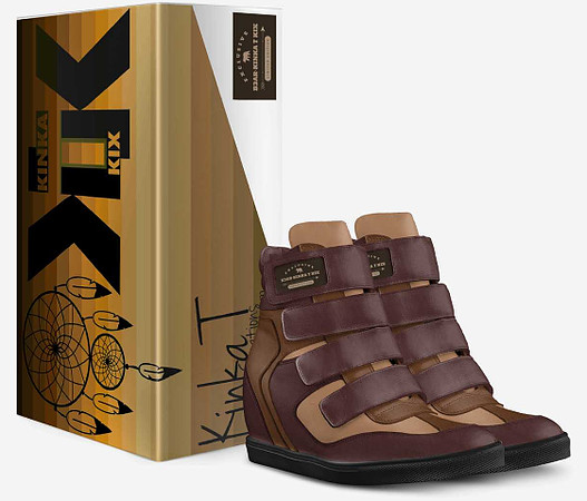 Velcro Wedge Sneakers: B3AR Cognac