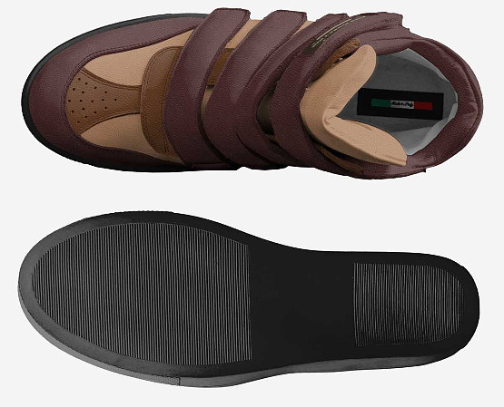 Velcro Wedge Sneakers: B3AR Cognac