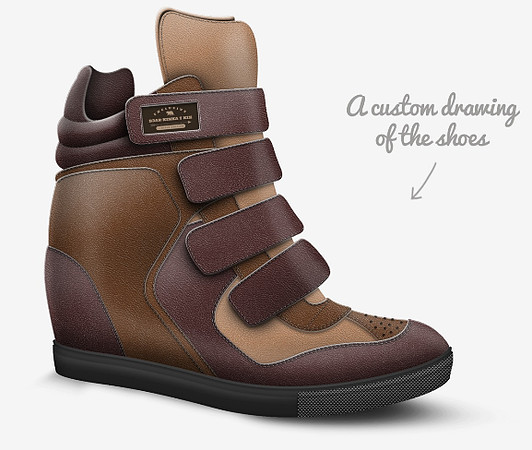 Velcro Wedge Sneakers: B3AR Cognac