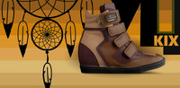 Velcro Wedge Sneakers: B3AR Brown