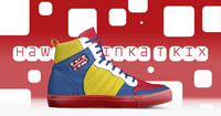 Retro Basketball High Top Shoes (Red): Hawks
