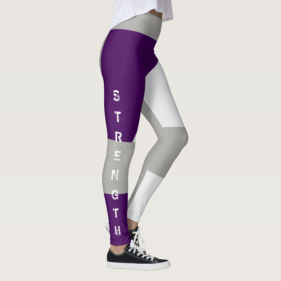 ($77.05) Hand Sewn Leggings: Strength (grey)