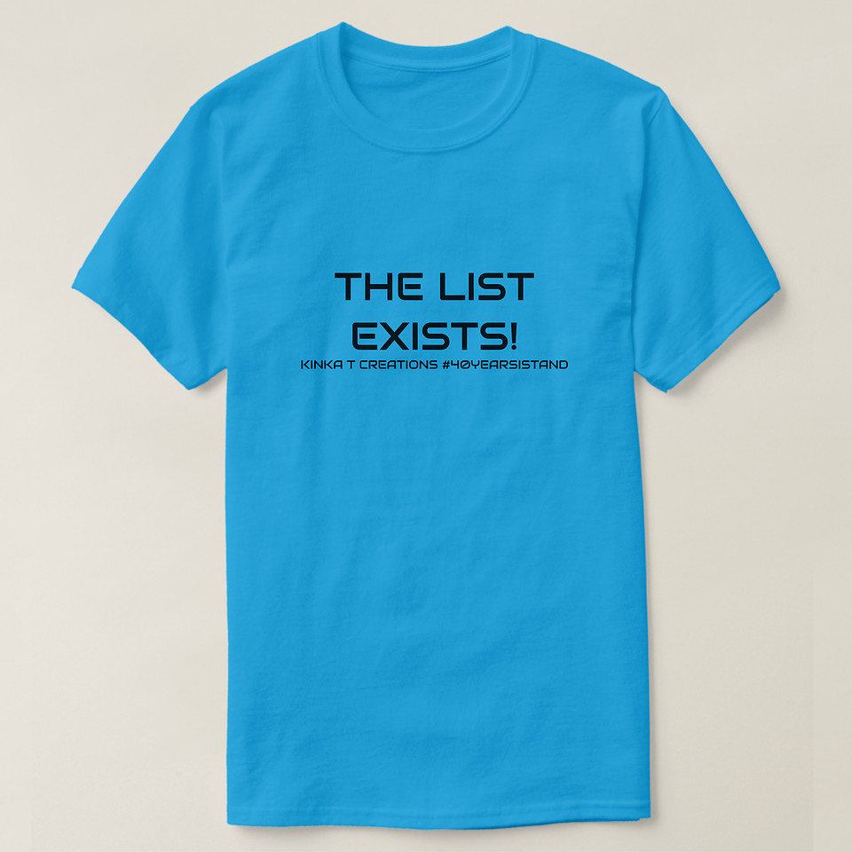 ($31.15) Basic Dark T-Shirt: The List Exists (blk text)