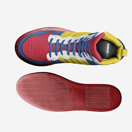 Retro Basketball High Top Shoes (Red): Hawks