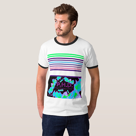 Basic Ringer T-Shirt - P.H.D. Poor. Hungry. Driven.