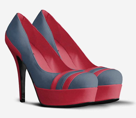 Striped Platform Pumps