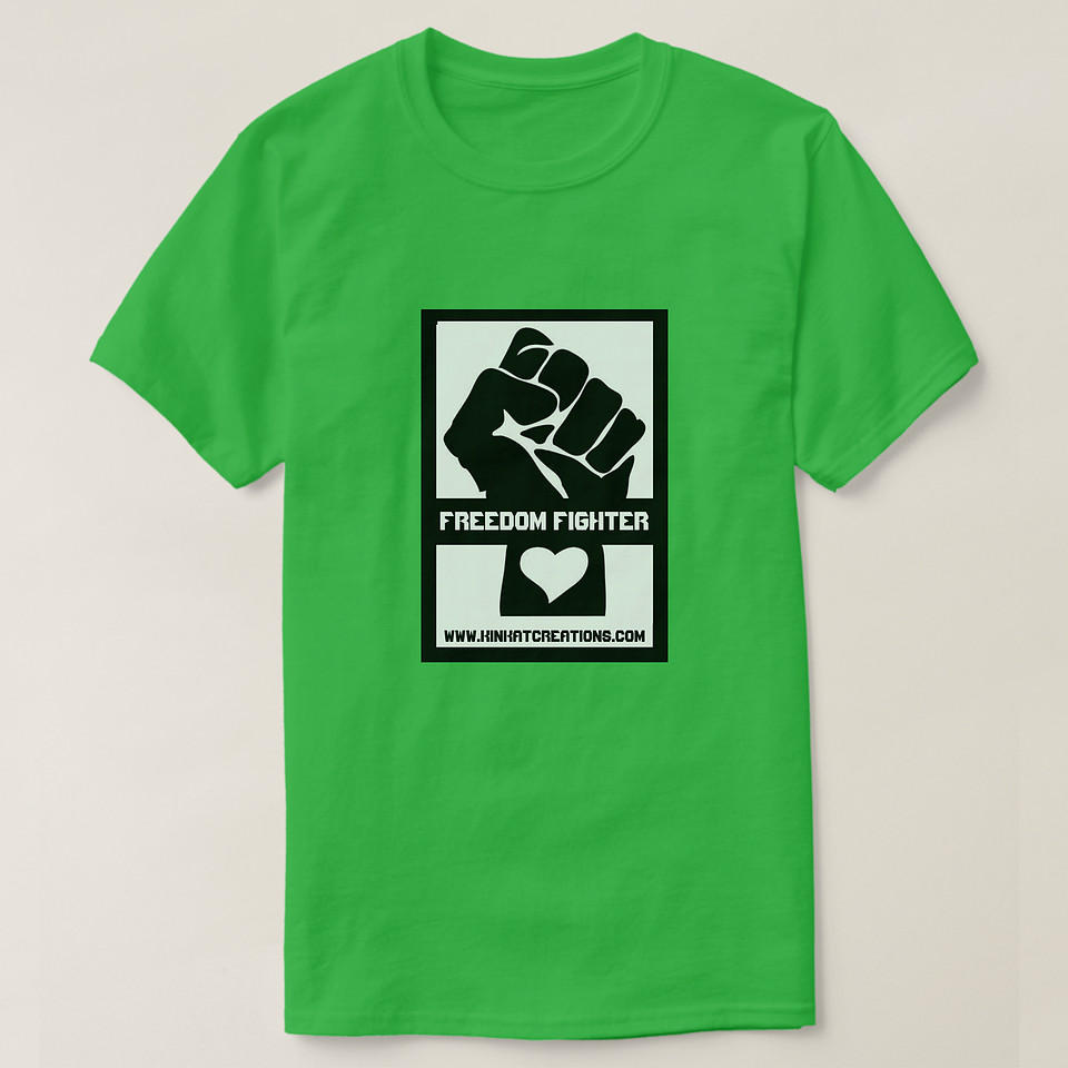 ($29.10) Basic Dark T-Shirt: Freedom Fighter