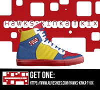 Retro Basketball High Top Shoes (Red): Hawks
