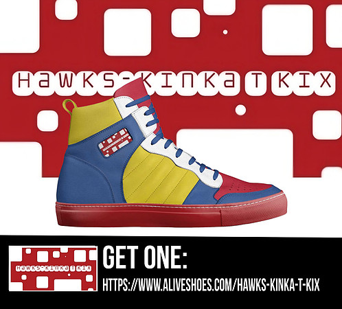 Retro Basketball High Top Shoes (Red): Hawks