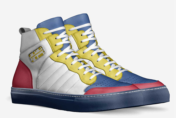 Retro Basketball High Top Shoes (Blue): Hawks