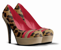 Striped Platform Pumps
