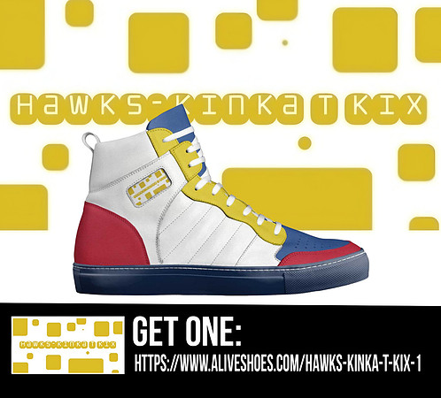 Retro Basketball High Top Shoes (Blue): Hawks