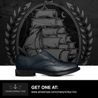 Traditional Derby Shoes (Navy): Charq