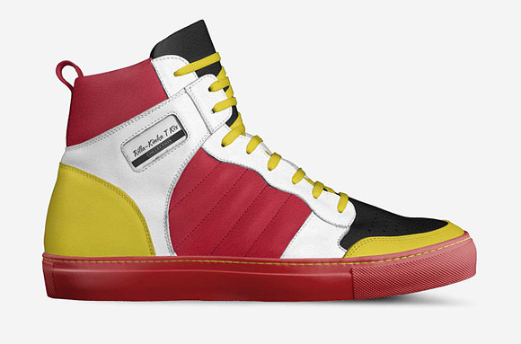 Retro Basketball High Top Shoes (Red): Rilla