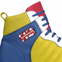 Retro Basketball High Top Shoes (Red): Hawks