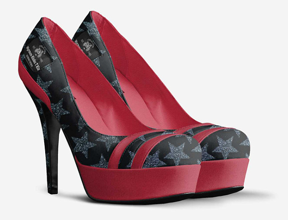 Striped Platform Pumps