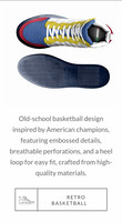 Retro Basketball High Top Shoes (Blue): Hawks