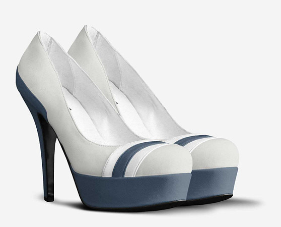 Striped Platform Pumps