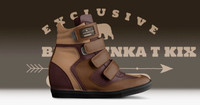 Velcro Wedge Sneakers: B3AR Brown