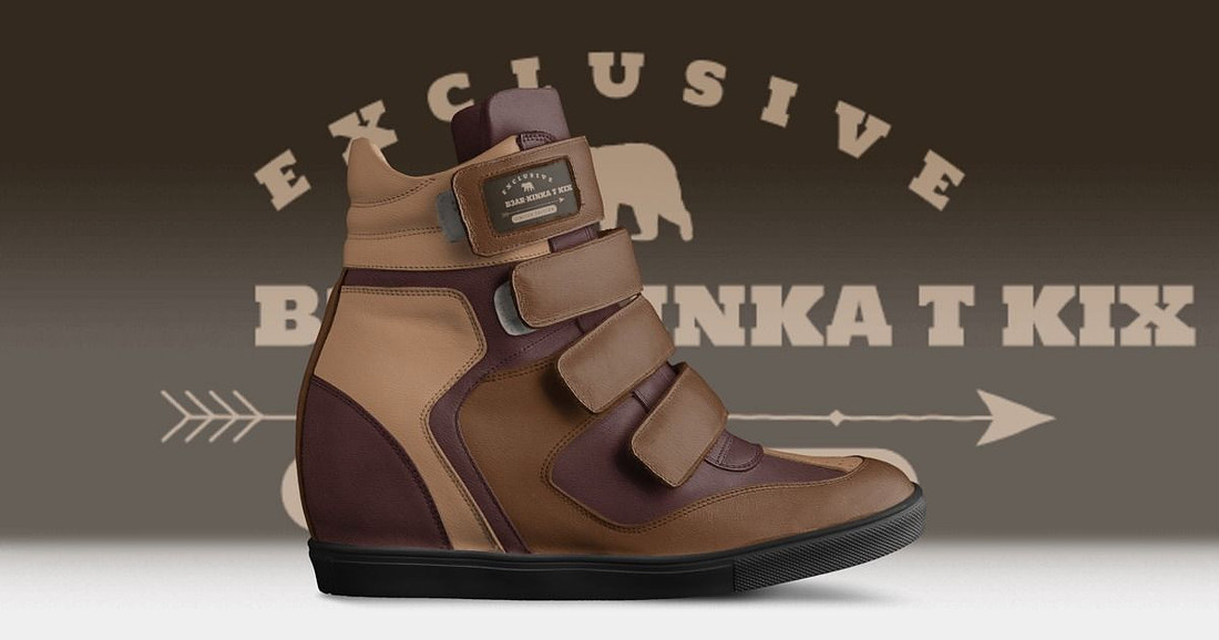 Velcro Wedge Sneakers: B3AR Brown
