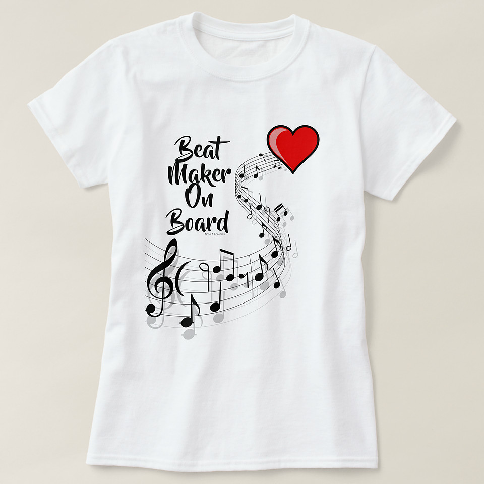 ($31.65) Women's Basic T-Shirt: Beat Maker On Board
