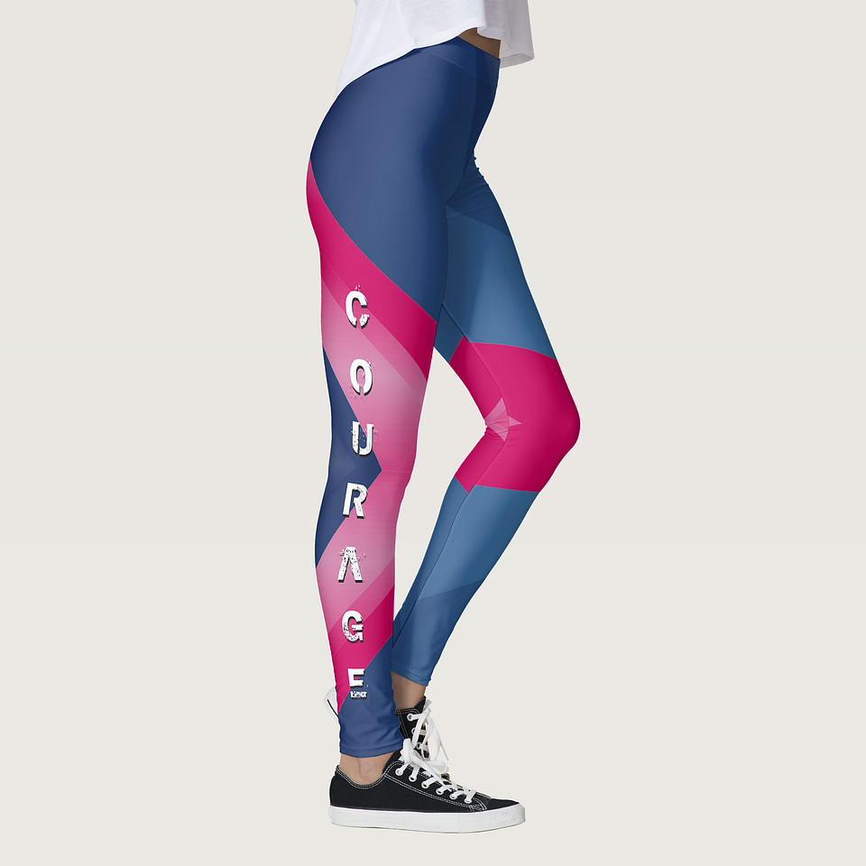 ($78) Hand Sewn Leggings: Courage (pink)